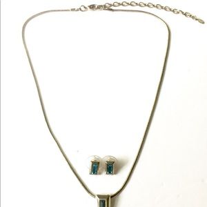 Premier Designs Jewelry - PREMIER DESIGNS Blue Topaz Necklace Earrings SET Premier Designs Jewelry - PREMIER DESIGNS Blue Topaz Necklace Earrings SET